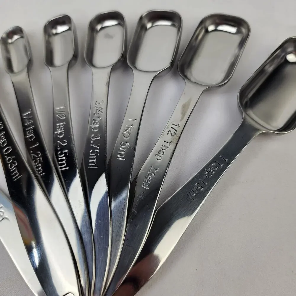 Spring Chef Stainless Steel Heavy Duty Measuring Spoons (8) w/ Leveler NWOTs